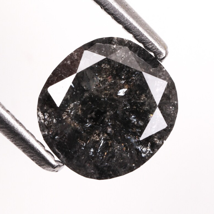 1.34 CT Oval Cut Loose Earth Mined Salt And Pepper Diamond