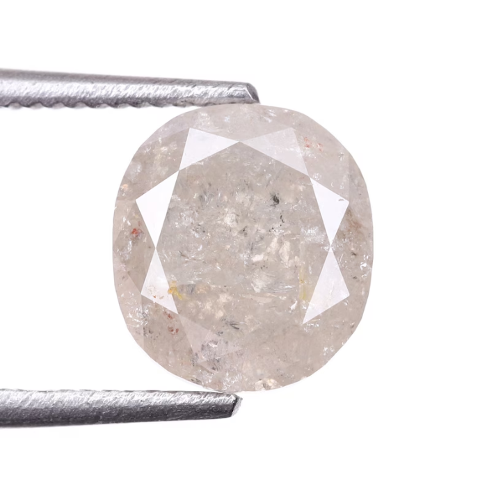 1.34 CT Oval Cut Loose Natural Salt And Pepper Diamond