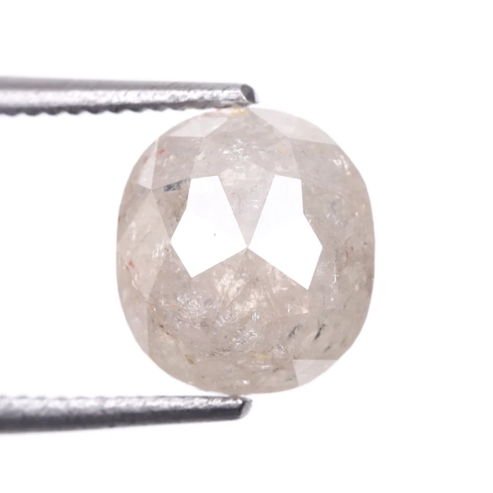 1.34 CT Oval Cut Loose Natural Salt And Pepper Diamond