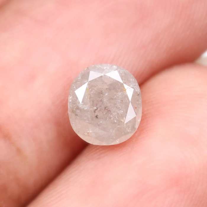 1.34 CT Oval Cut Loose Natural Salt And Pepper Diamond