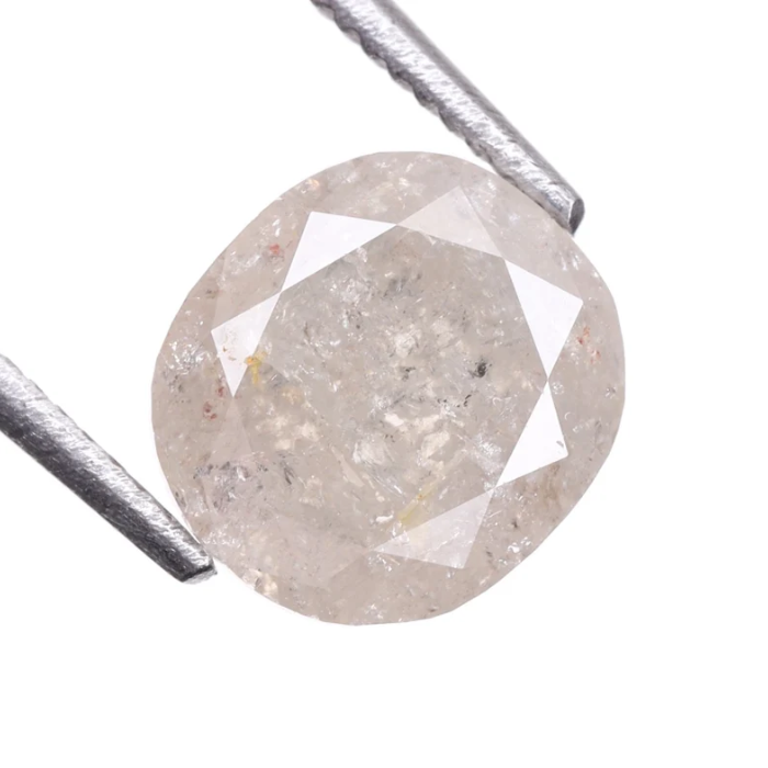 1.34 CT Oval Cut Loose Natural Salt And Pepper Diamond