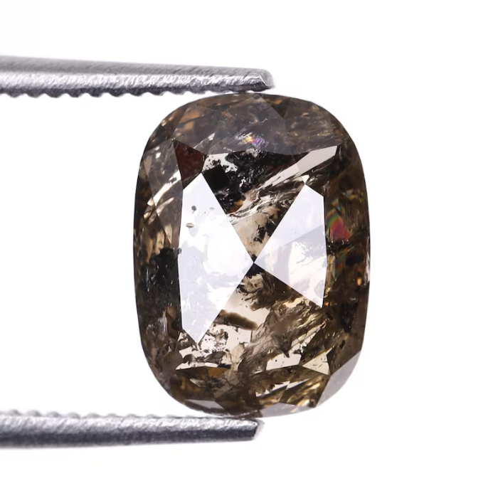 1.37 CT Oval Cut Natural Brown Full Cut Diamond