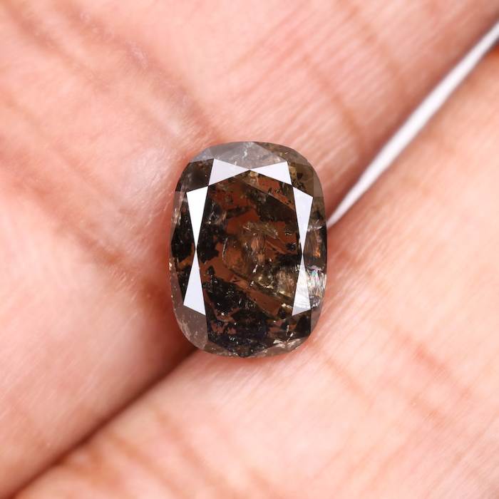 1.37 CT Oval Cut Natural Brown Full Cut Diamond