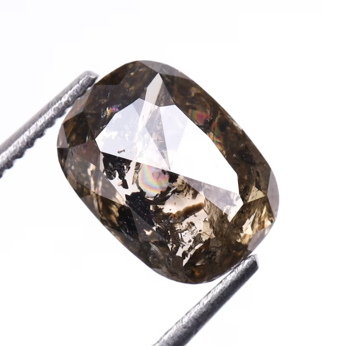 1.37 CT Oval Cut Natural Brown Full Cut Diamond