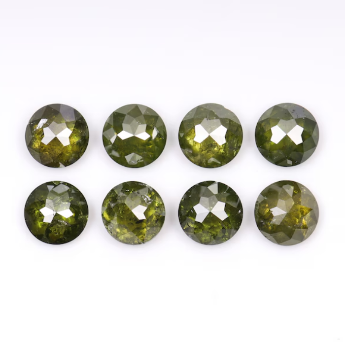 1.39 CT, 3.30 MM | Enhanced Green Color Diamond | Round Rose Cut Diamond - Minimal Carbon