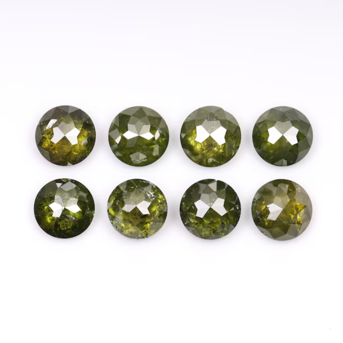 1.39 CT, 3.30 MM | Enhanced Green Color Diamond | Round Rose Cut Diamond - Minimal Carbon
