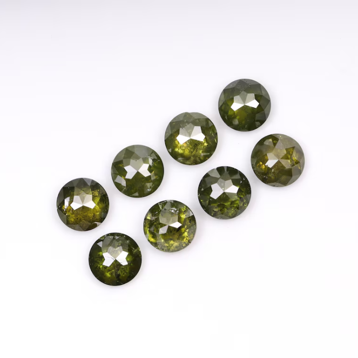 1.39 CT, 3.30 MM | Enhanced Green Color Diamond | Round Rose Cut Diamond - Minimal Carbon