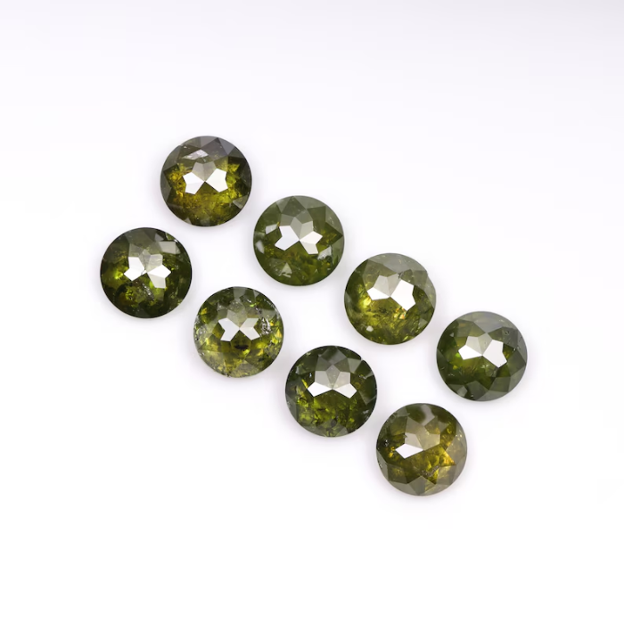 1.39 CT, 3.30 MM | Enhanced Green Color Diamond | Round Rose Cut Diamond - Minimal Carbon