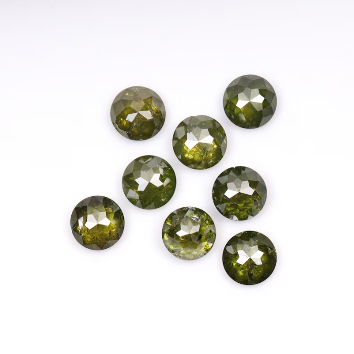 1.39 CT, 3.30 MM | Enhanced Green Color Diamond | Round Rose Cut Diamond - Minimal Carbon
