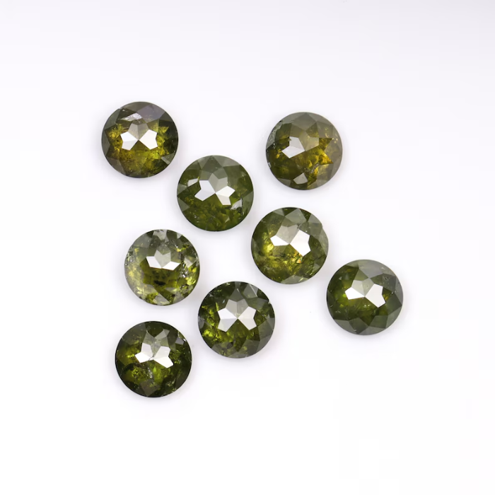 1.39 CT, 3.30 MM | Enhanced Green Color Diamond | Round Rose Cut Diamond - Minimal Carbon