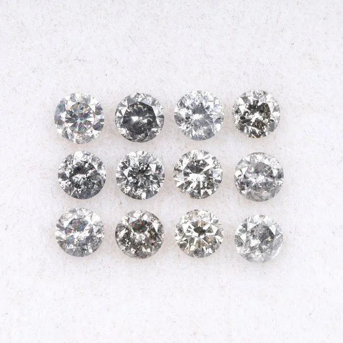 1.40 MM Salt & Pepper Round Brilliant Cut Melee Diamond