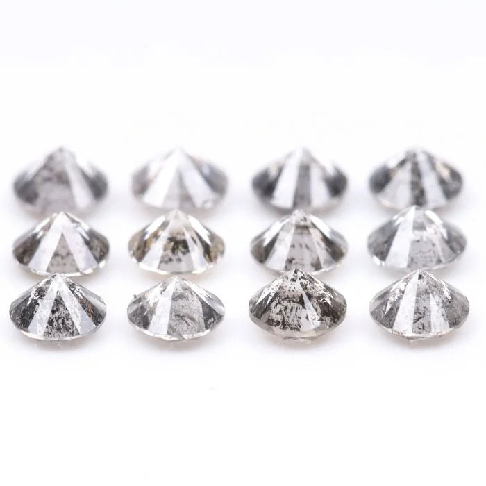 1.40 MM Salt & Pepper Round Brilliant Cut Melee Diamond