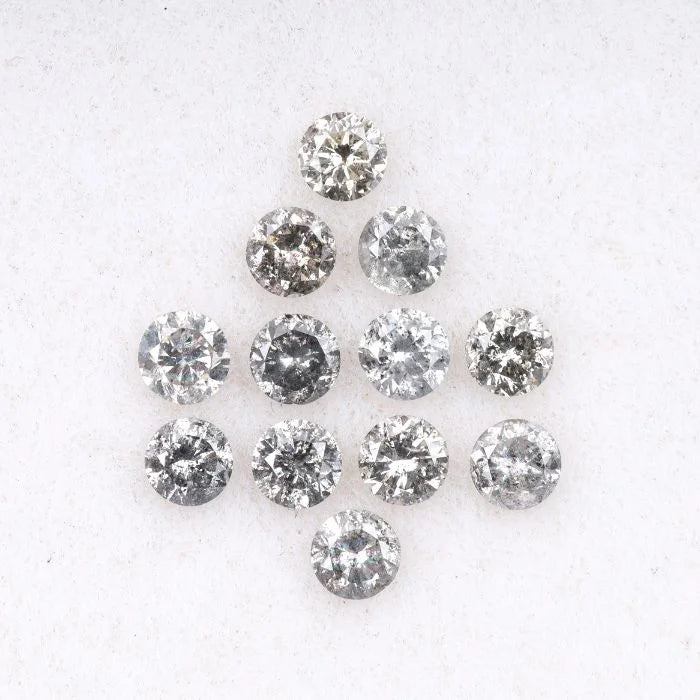 1.40 MM Salt & Pepper Round Brilliant Cut Melee Diamond