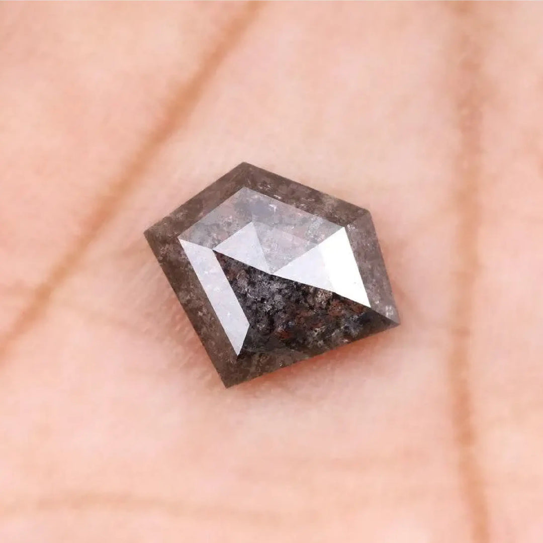 1.42 CT Salt And Pepper Pentagon Cut Diamond