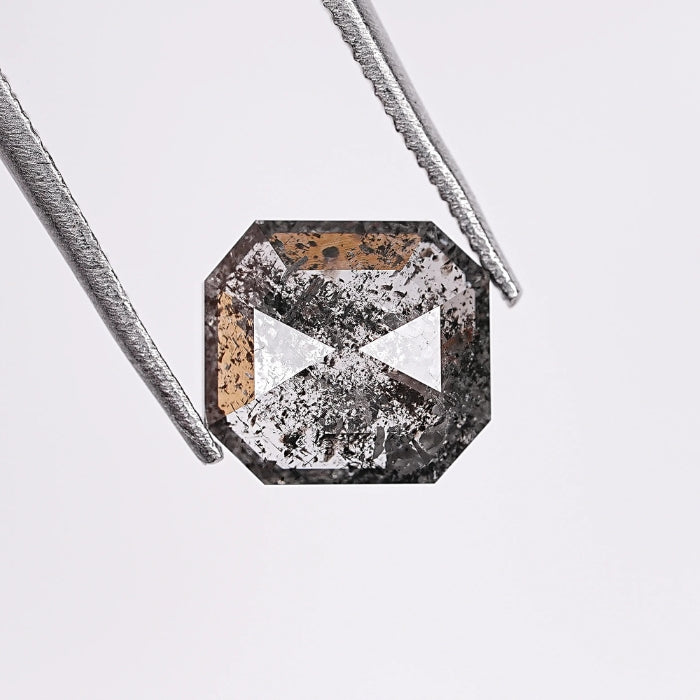 1.43 CT, Emerald Cut Natural Salt & Pepper Diamond Loose