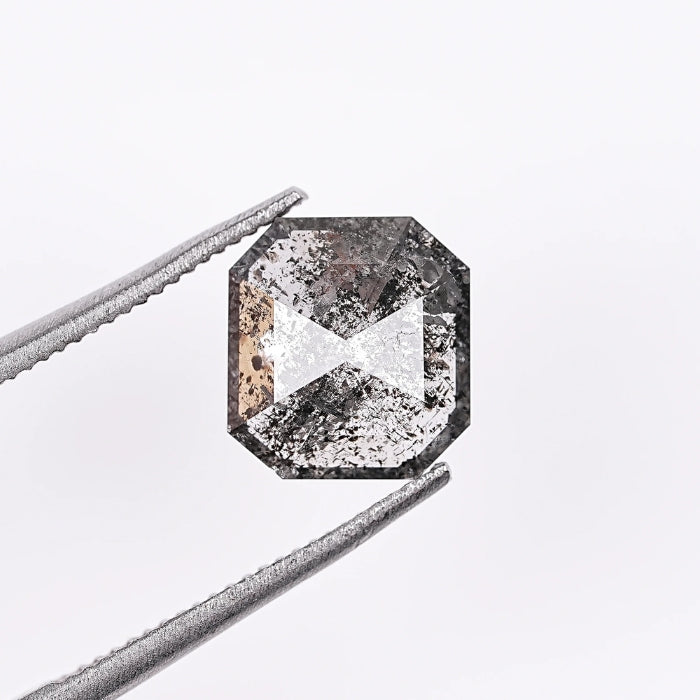 1.43 CT, Emerald Cut Natural Salt & Pepper Diamond Loose