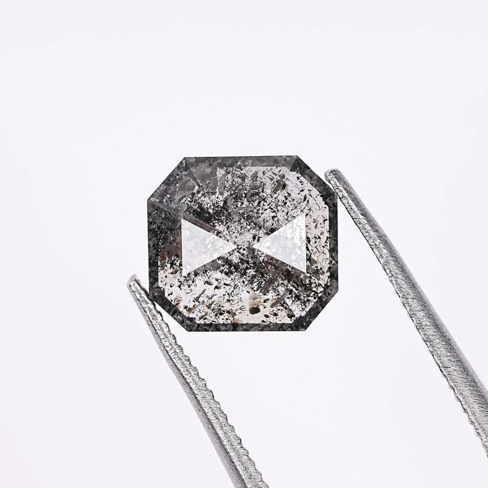 1.43 CT, Emerald Cut Natural Salt & Pepper Diamond Loose
