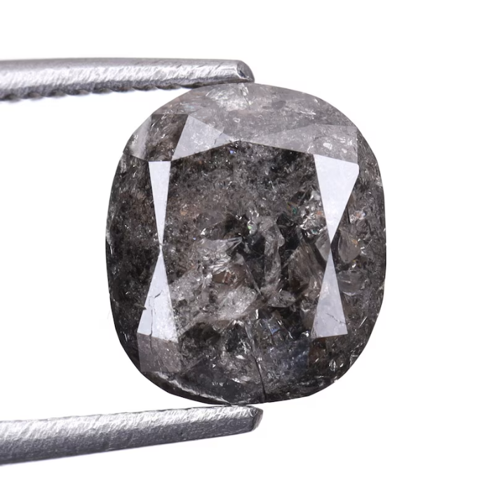 1.45 CT Salt And Pepper Oval Cut Natural Diamond