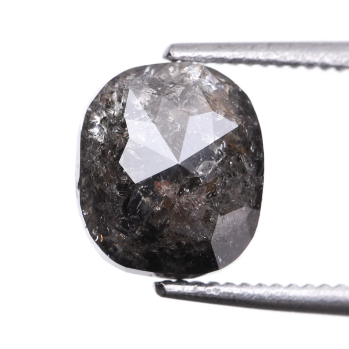 1.45 CT Salt And Pepper Oval Cut Natural Diamond
