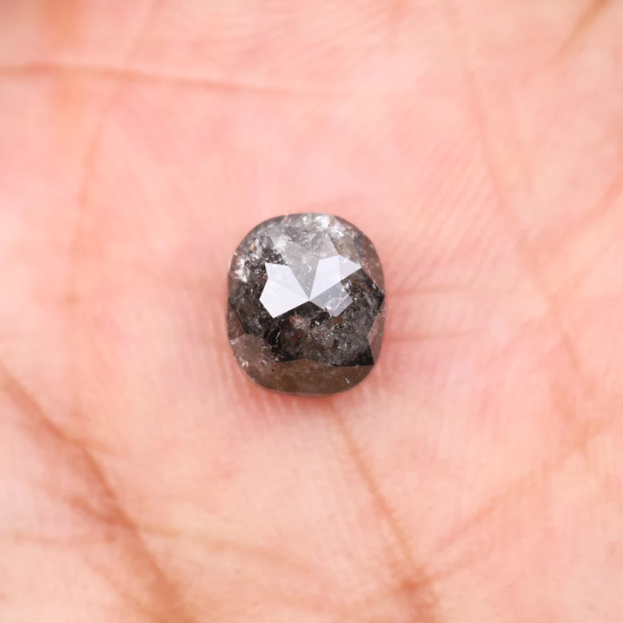 1.45 CT Salt And Pepper Oval Cut Natural Diamond