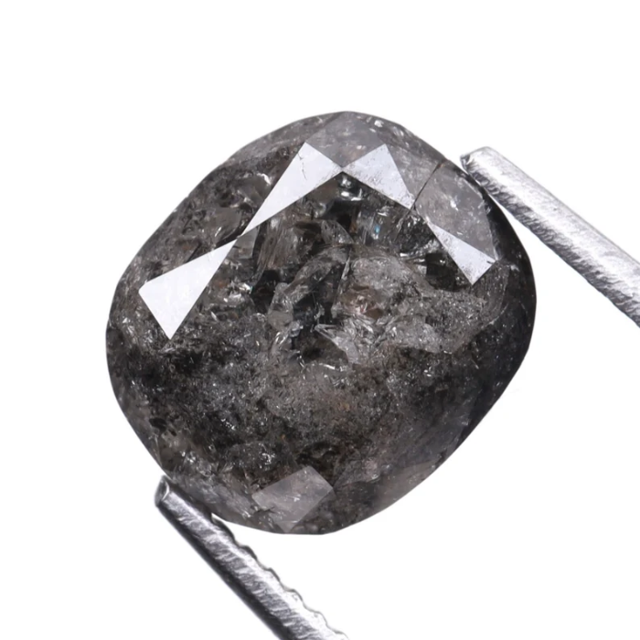 1.45 CT Salt And Pepper Oval Cut Natural Diamond