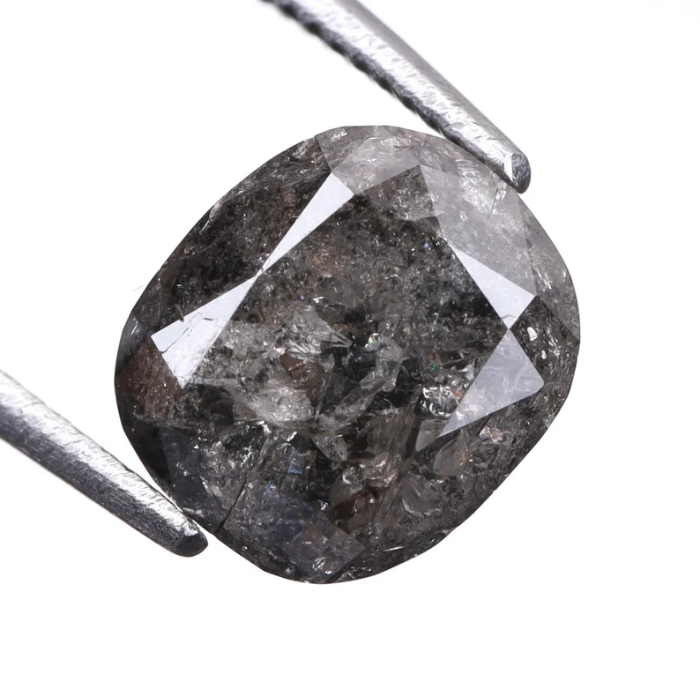 1.45 CT Salt And Pepper Oval Cut Natural Diamond