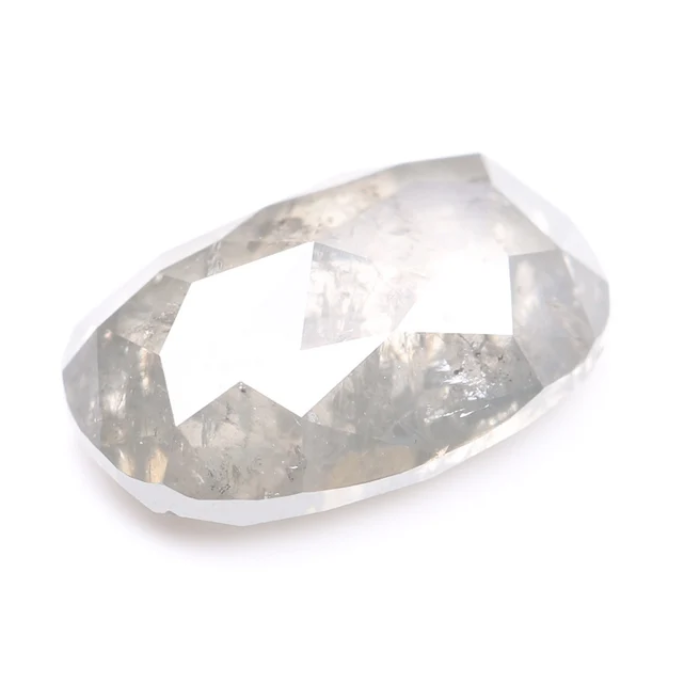 1.50 CT Oval Cut Salt and Pepper Natural Loose Diamond - Minimal Carbon