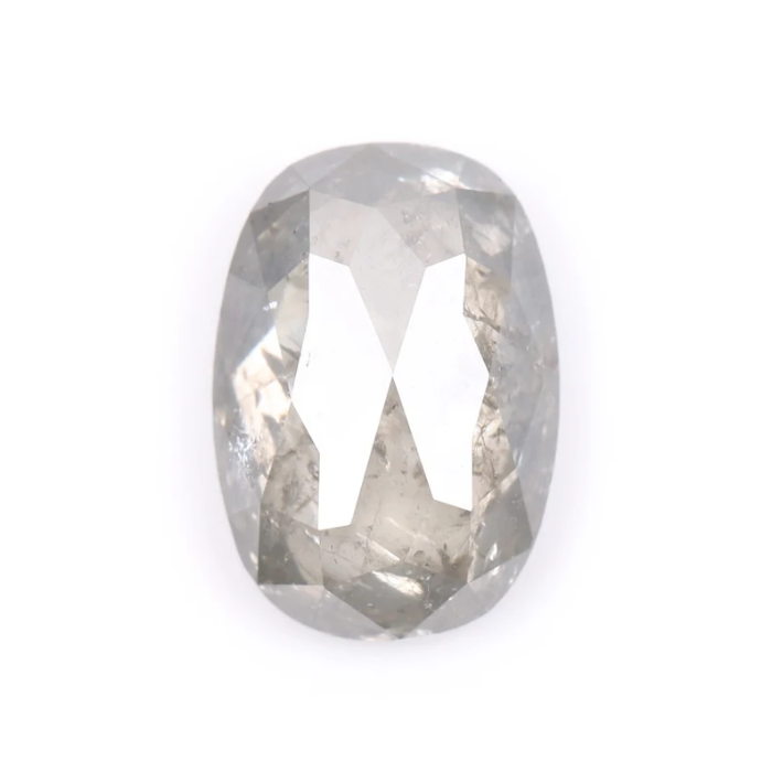 1.50 CT Oval Cut Salt and Pepper Natural Loose Diamond - Minimal Carbon