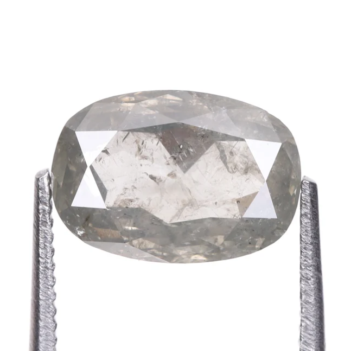 1.50 CT Oval Cut Salt and Pepper Natural Loose Diamond - Minimal Carbon