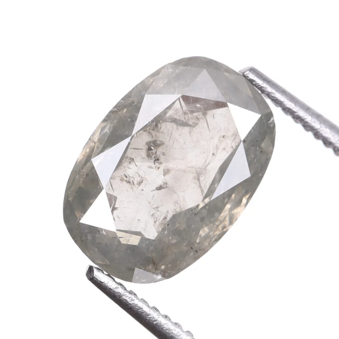 1.50 CT Oval Cut Salt and Pepper Natural Loose Diamond - Minimal Carbon