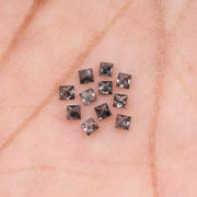 1.50 MM Princess Cut Salt And Pepper Melee Diamond