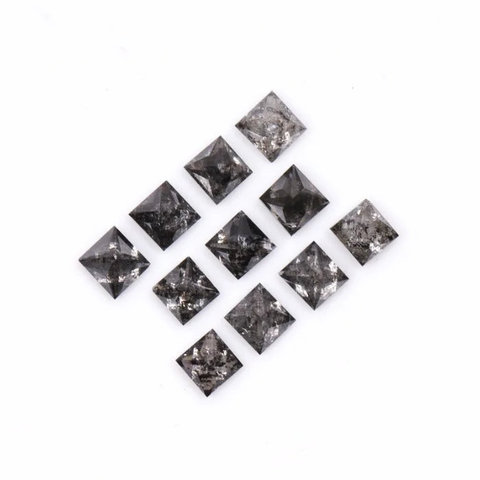 1.50 MM Princess Cut Salt And Pepper Melee Diamond
