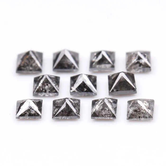 1.50 MM Princess Cut Salt And Pepper Melee Diamond