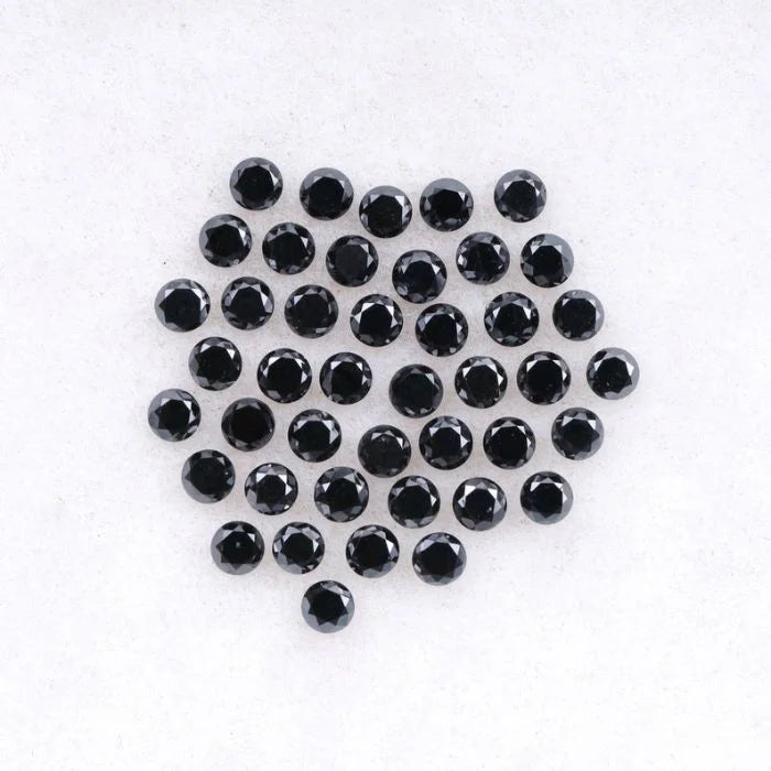 1.50 MM Round Brilliant Cut Black Natural Loose Diamond