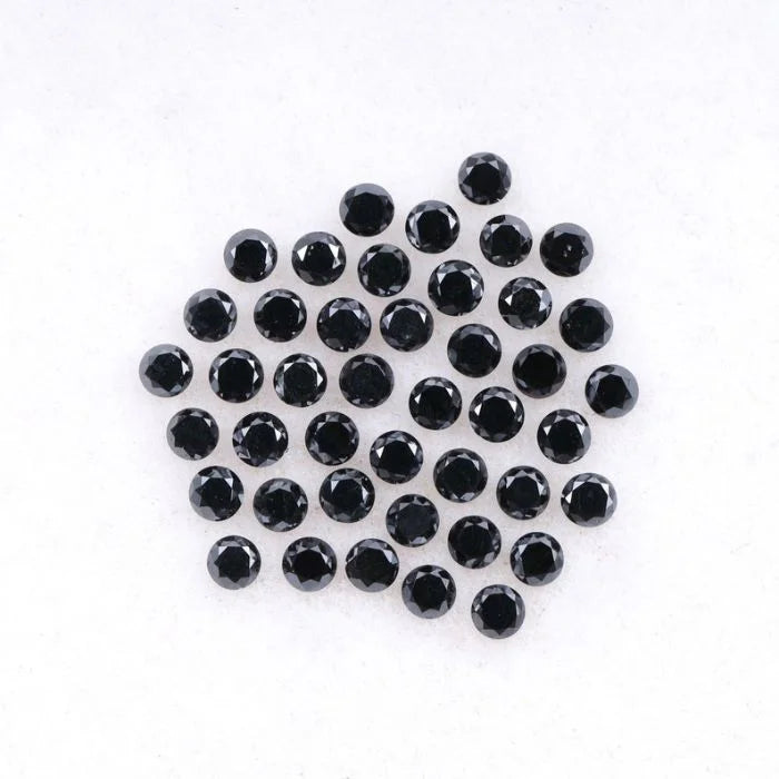 1.50 MM Round Brilliant Cut Black Natural Loose Diamond