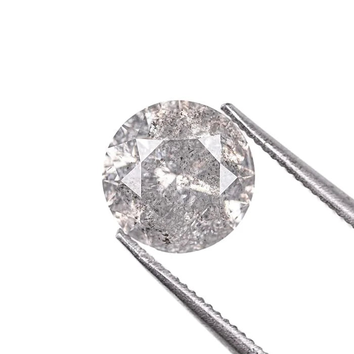 1.55 CT Salt And Pepper Round Brilliant Cut Loose Diamond