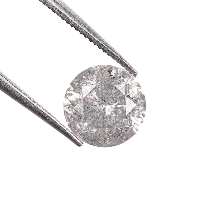 1.55 CT Salt And Pepper Round Brilliant Cut Loose Diamond