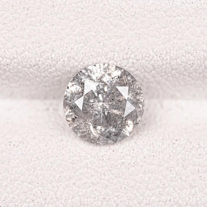 1.55 CT Salt And Pepper Round Brilliant Cut Loose Diamond