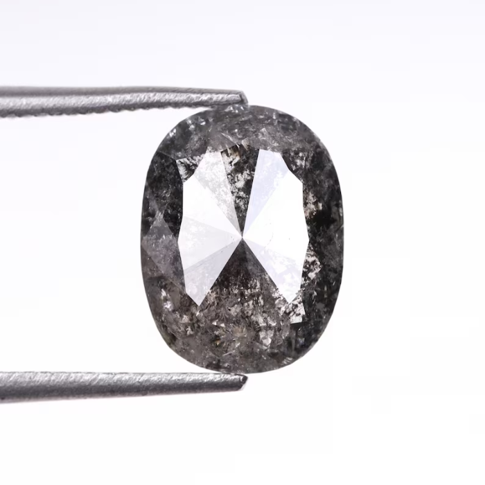 1.57 CT Oval Cut Natural Salt And Pepper Diamond