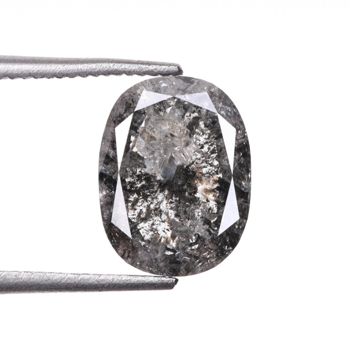 1.57 CT Oval Cut Natural Salt And Pepper Diamond