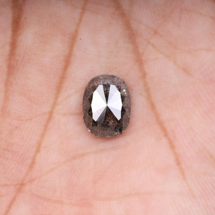 1.57 CT Oval Cut Natural Salt And Pepper Diamond