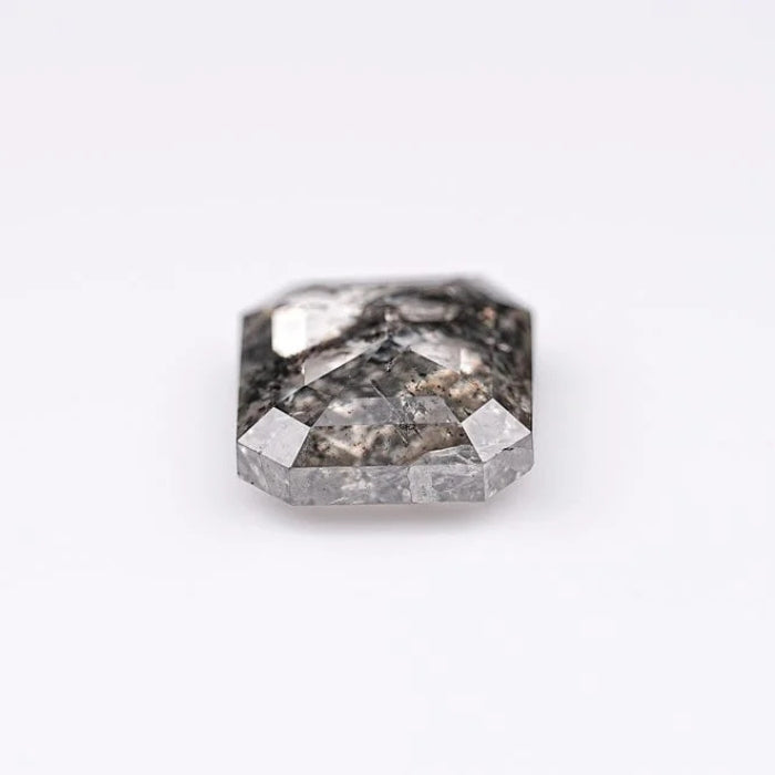 1.58 CT, Emerald Brilliant Cut Salt & Pepper Loose Diamond