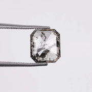 1.58 CT, Emerald Brilliant Cut Salt & Pepper Loose Diamond