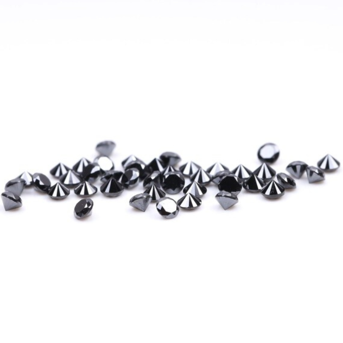 1.5 MM Enhanced Black Round Brilliant Cut Melee Diamonds - Minimal Carbon