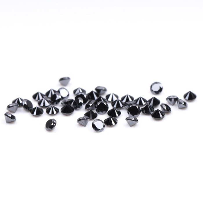 1.5 MM Enhanced Black Round Brilliant Cut Melee Diamonds - Minimal Carbon