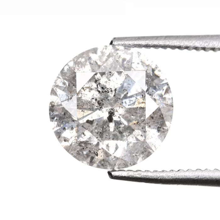 salt and pepper round brilliant cut diamond