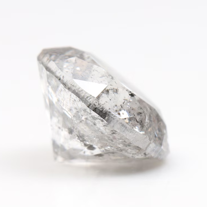 salt and pepper round brilliant cut diamond   