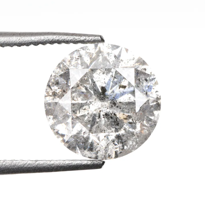 salt and pepper round brilliant cut diamond  