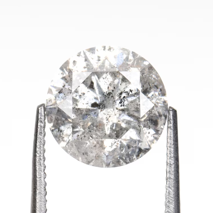 salt and pepper round brilliant cut diamond