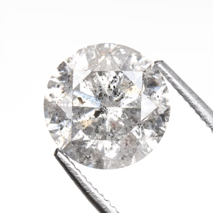 salt and pepper round brilliant cut diamond